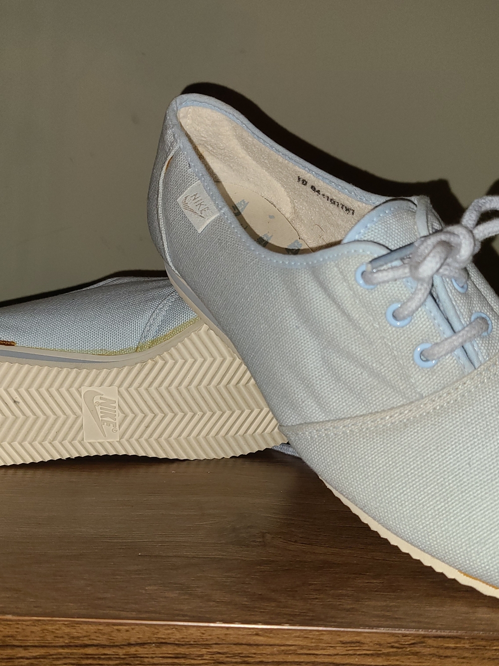Vintage 1984 Nike Streamer canvas blue light Ladies new dedstock sz 10 !LOOK!